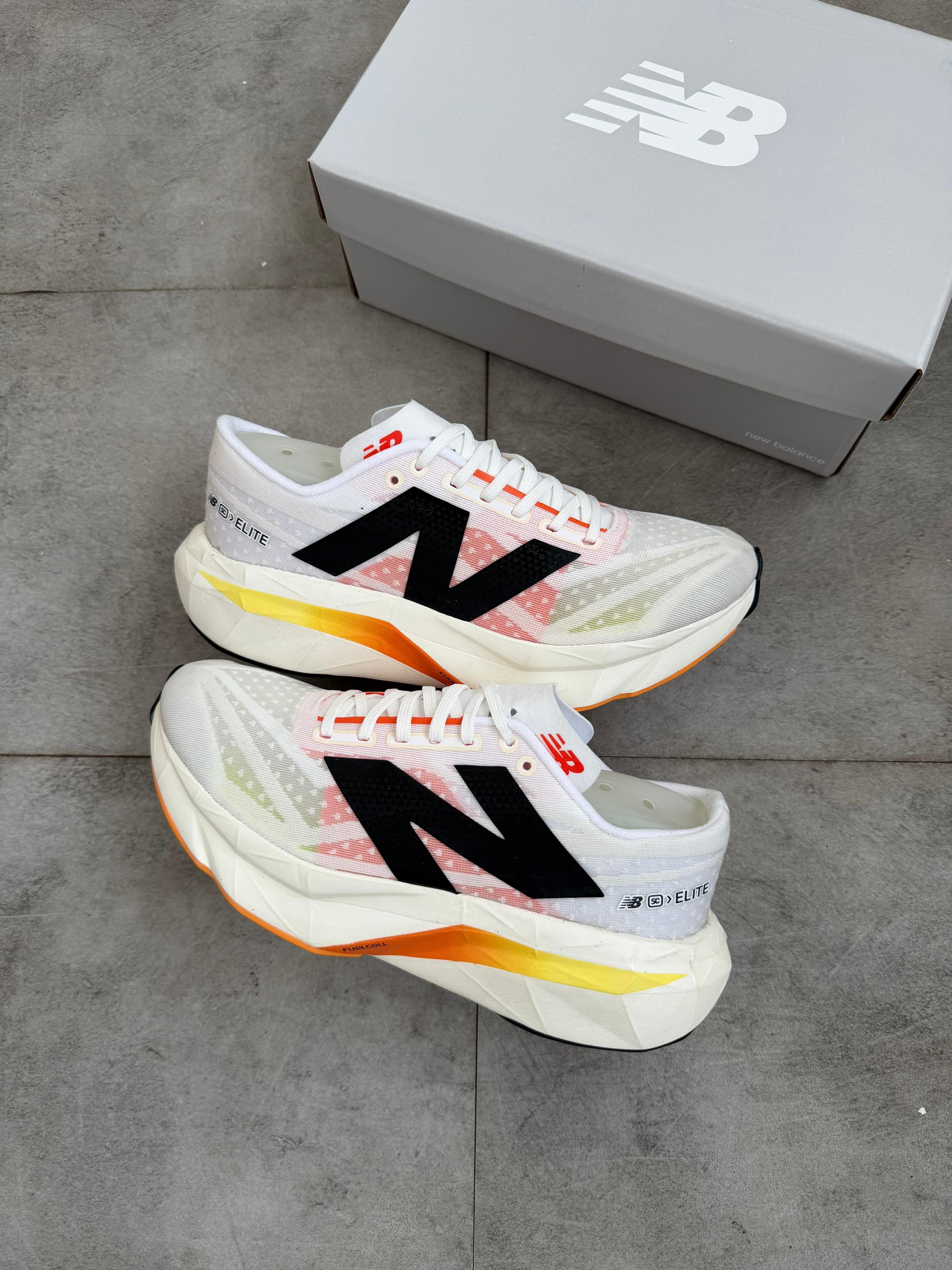 New Balance FuelCell SuperComp Elite v5 - White/Sunrise