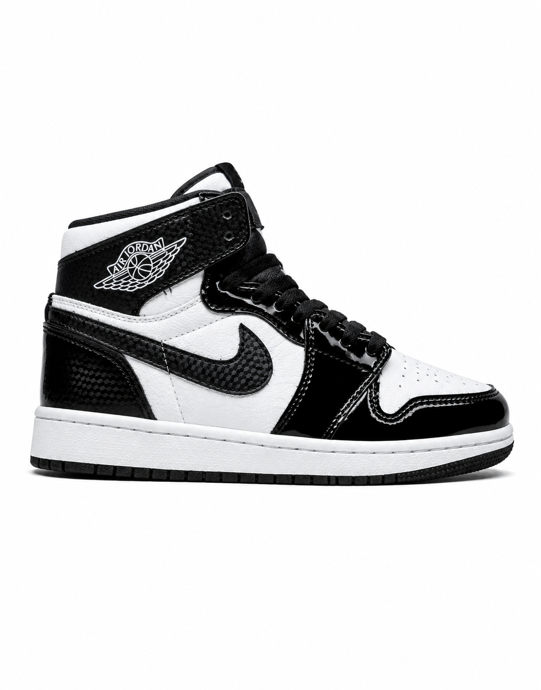 Air Jordan 1 - Mid SE Patent Black/White