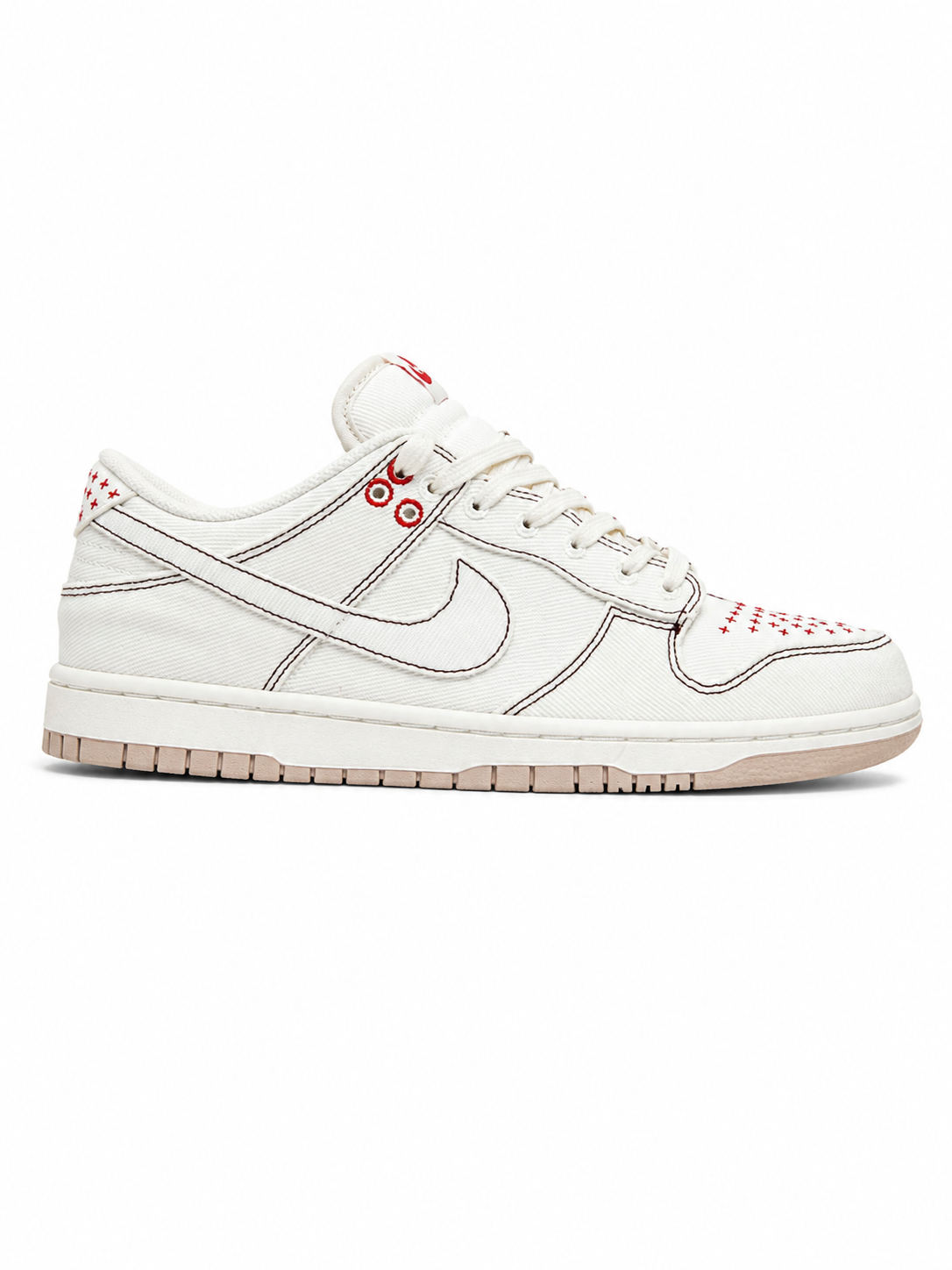 Nike Dunk Low - Canvas Stitch White Custom