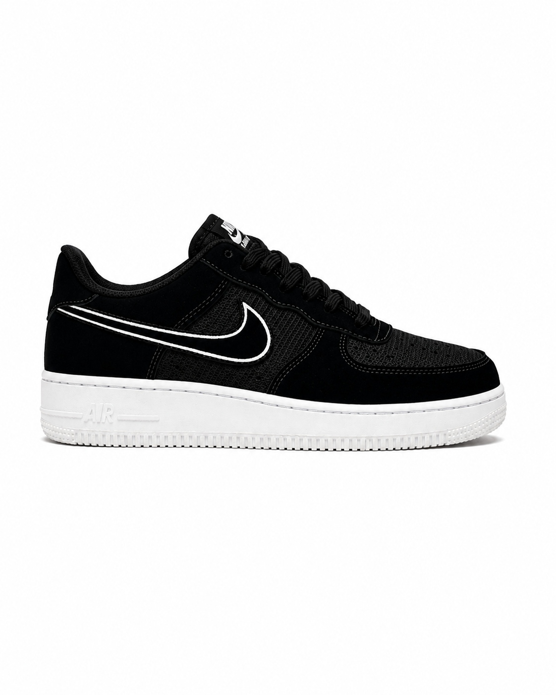 Nike Air Force 1 ’07 LV8 - Black/White Outline Swoosh