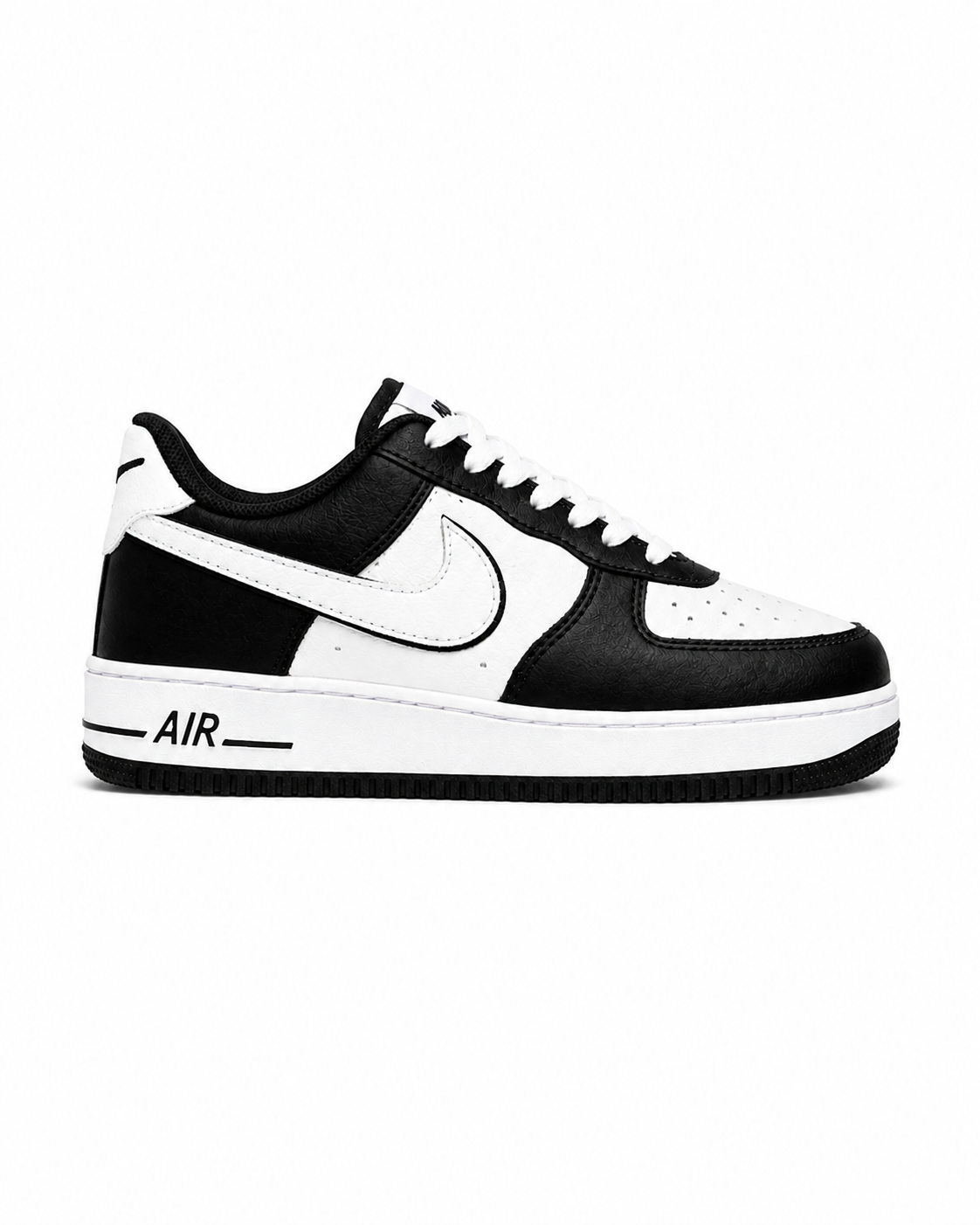 Nike Air Force 1 ’07 - White/Black Mini Swoosh ( Panda Inverse )