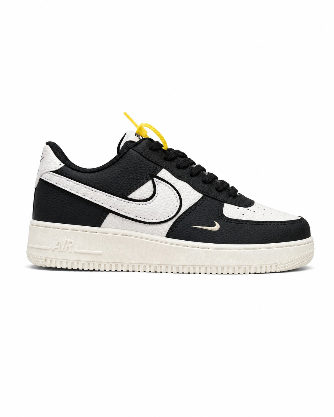 Nike Air Force 1 ’07 - White/Black Mini Swoosh ( Panda Inverse )
