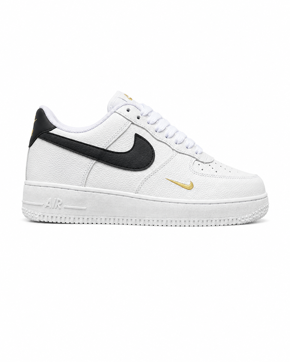 Nike Air Force 1 ’07 - White/Black Mini Swoosh Gold