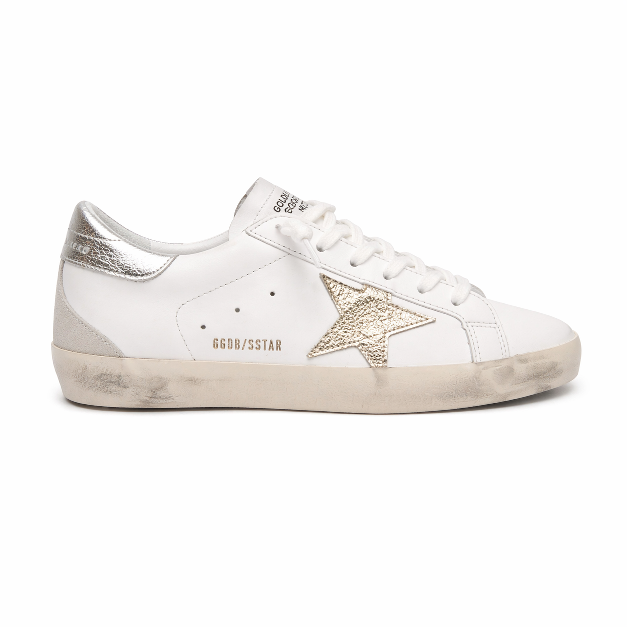 Golden Goose Super Star Couro Branco Prata