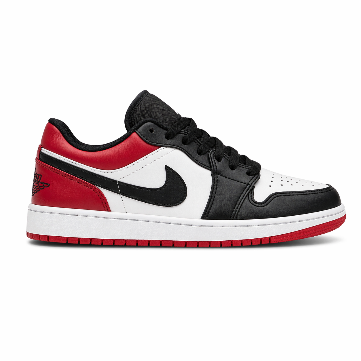 Nike Air Jordan 1 Low OG Black Toe Preto Branco Vermelho
