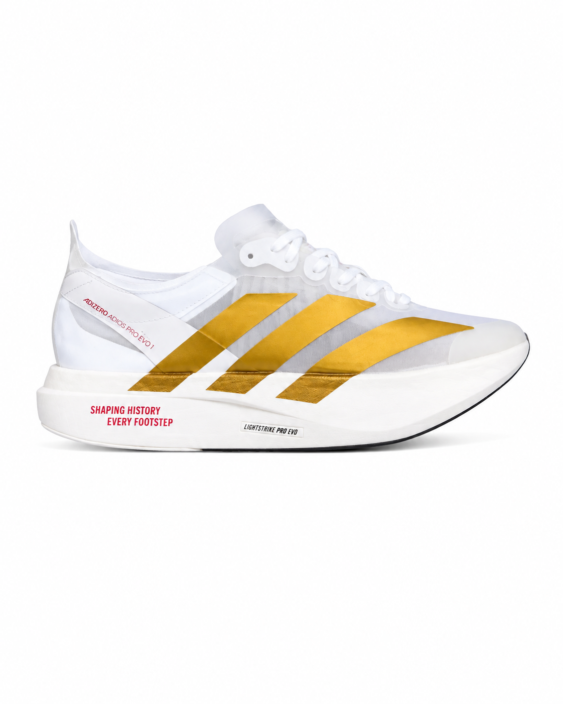 Adidas Adizero Adios Pro 4 – Cloud White / Gold Metallic