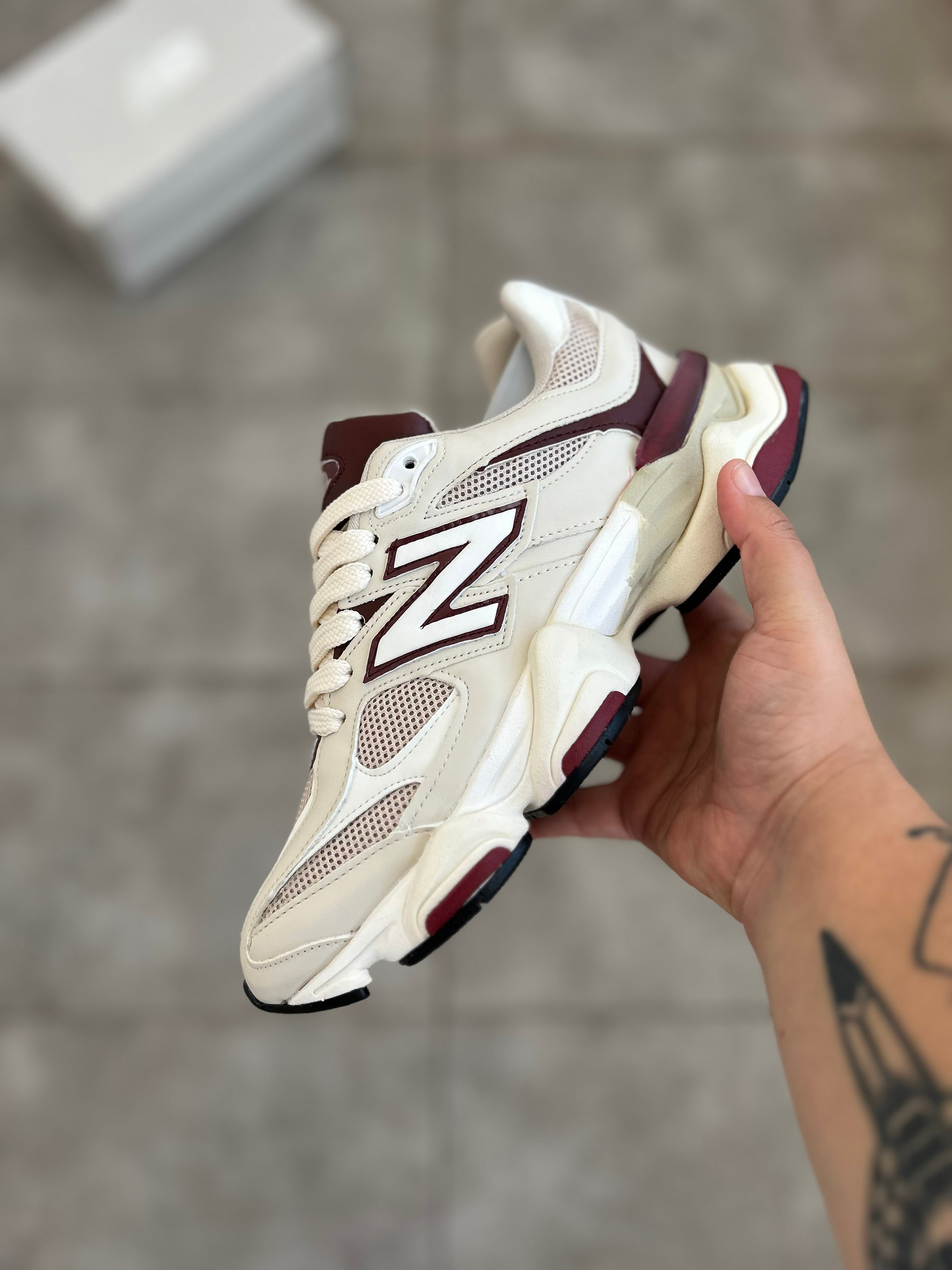 New Balance 9060 - Sea Salt/Burgundy