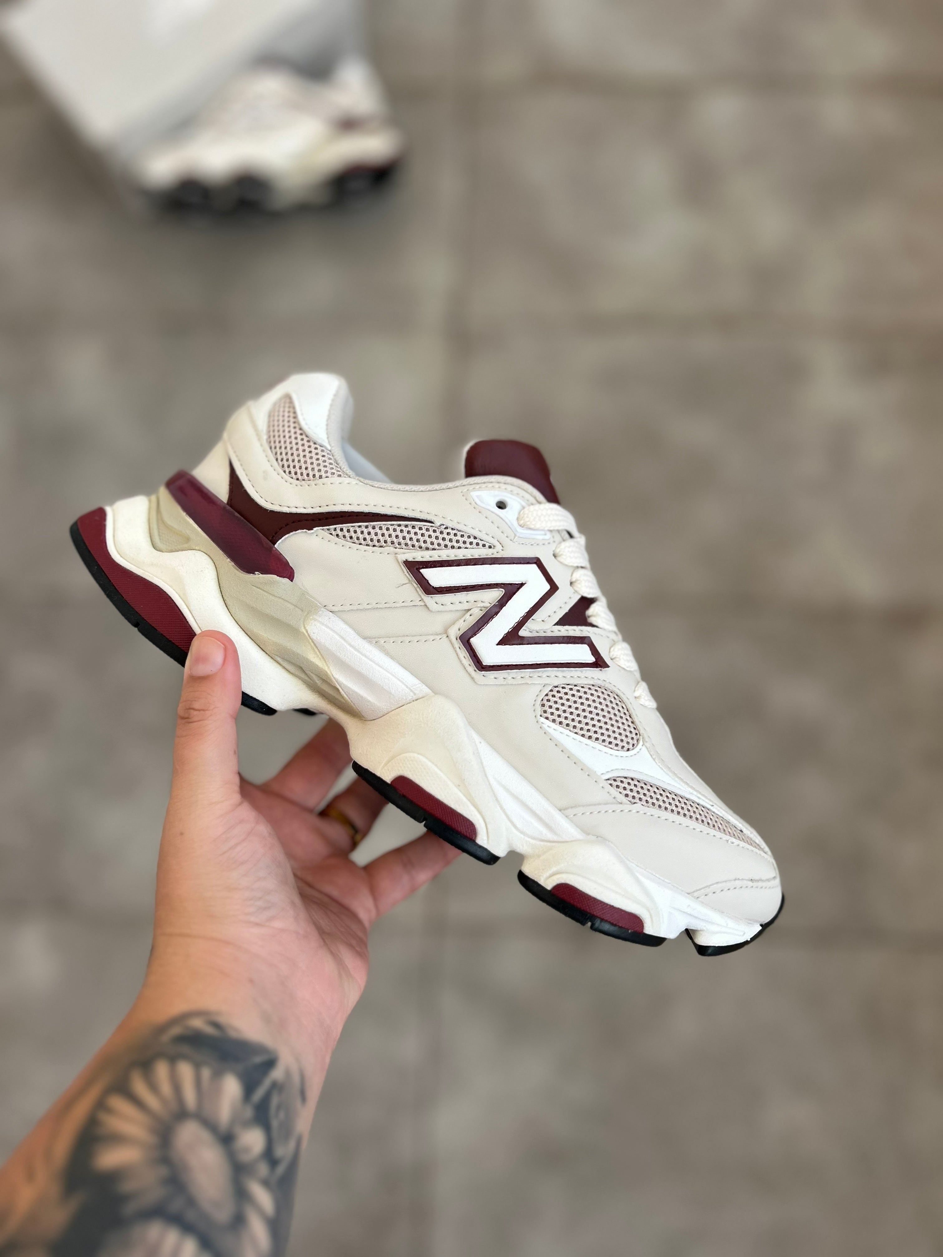 New Balance 9060 - Sea Salt/Burgundy