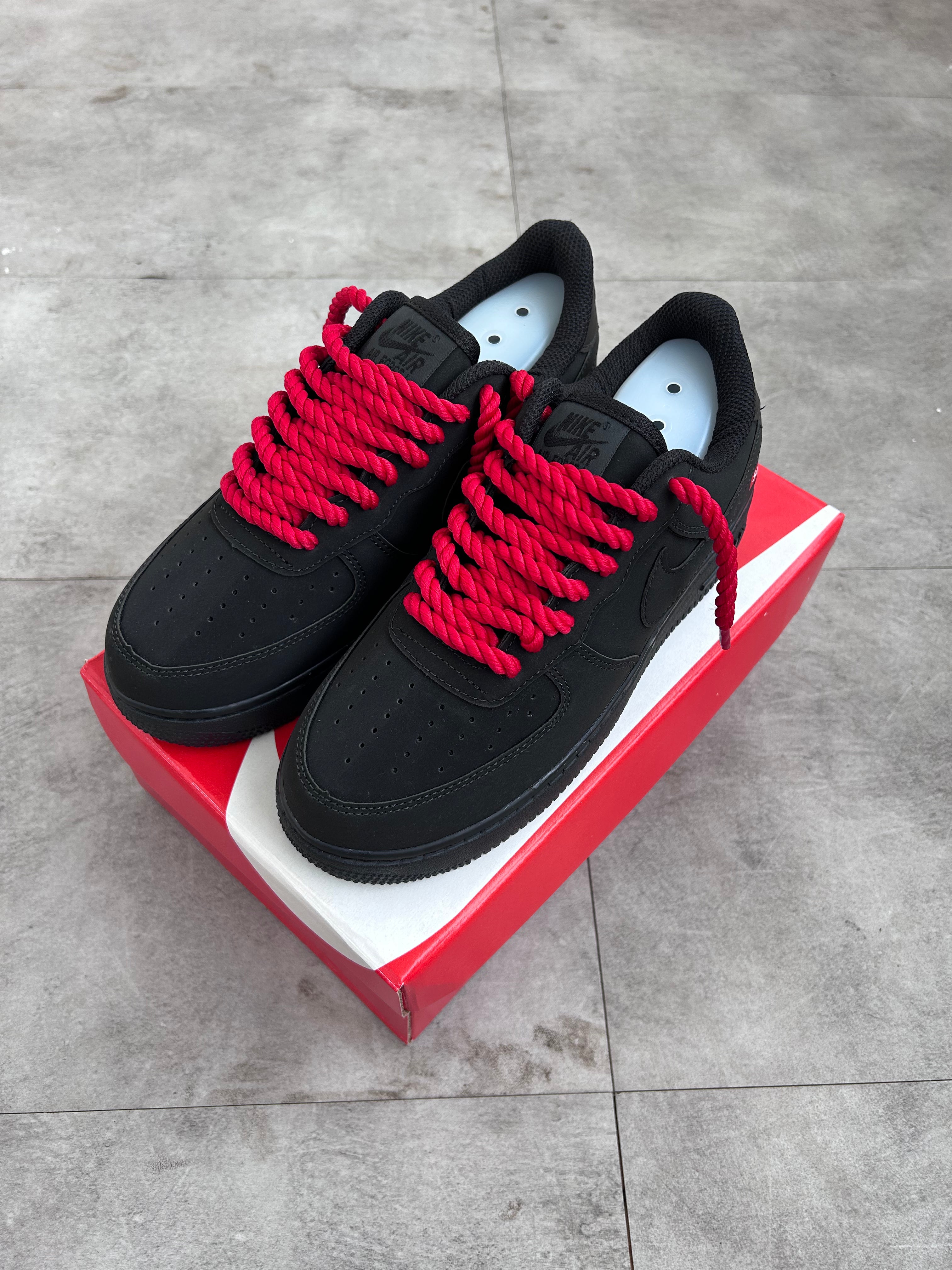 Nike Air Force 1 ’07 Black/Black (Triple Black) – Custom Supreme