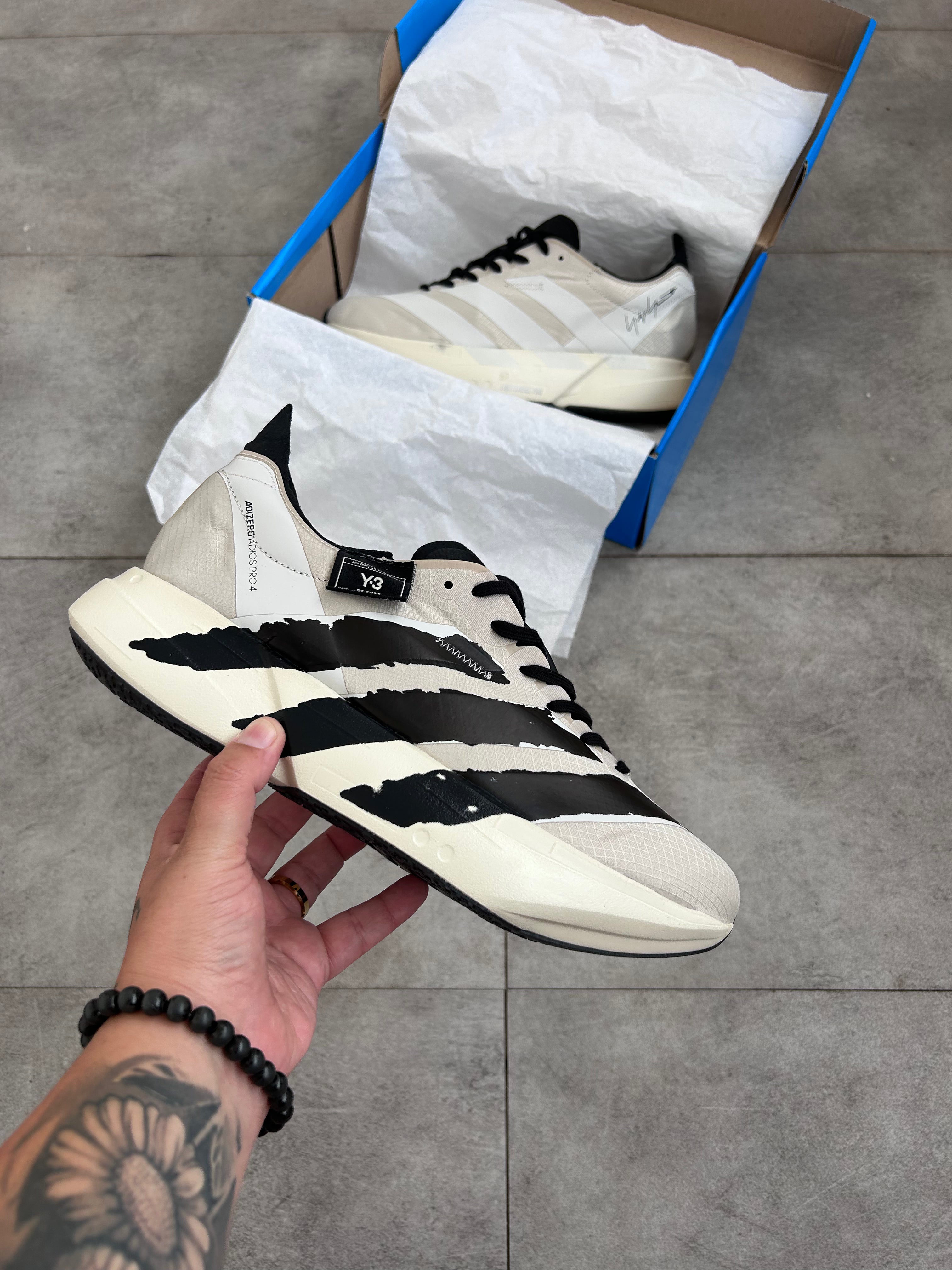 Y-3 x Adidas Adizero Adios Pro 4 – Off White / Core Black