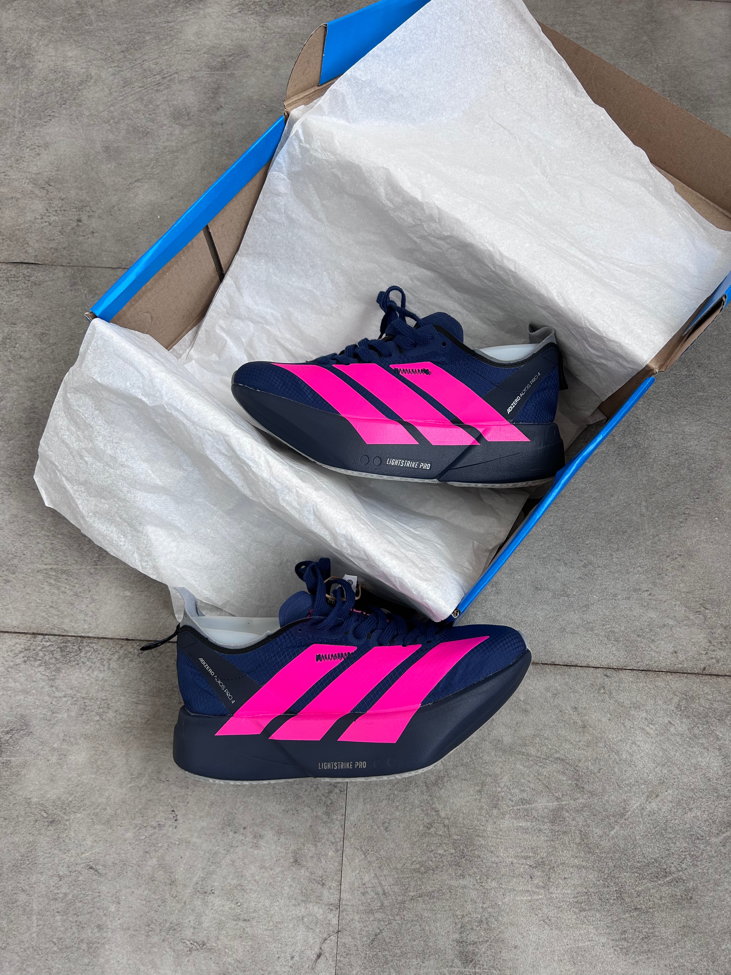 Adidas Adizero Adios Pro 4 – Collegiate Navy / Lucid Pink