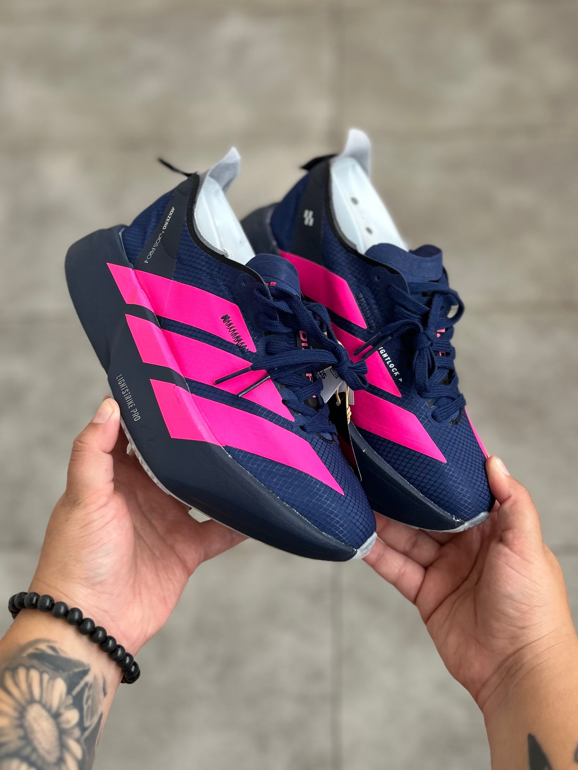 Adidas Adizero Adios Pro 4 – Collegiate Navy / Lucid Pink