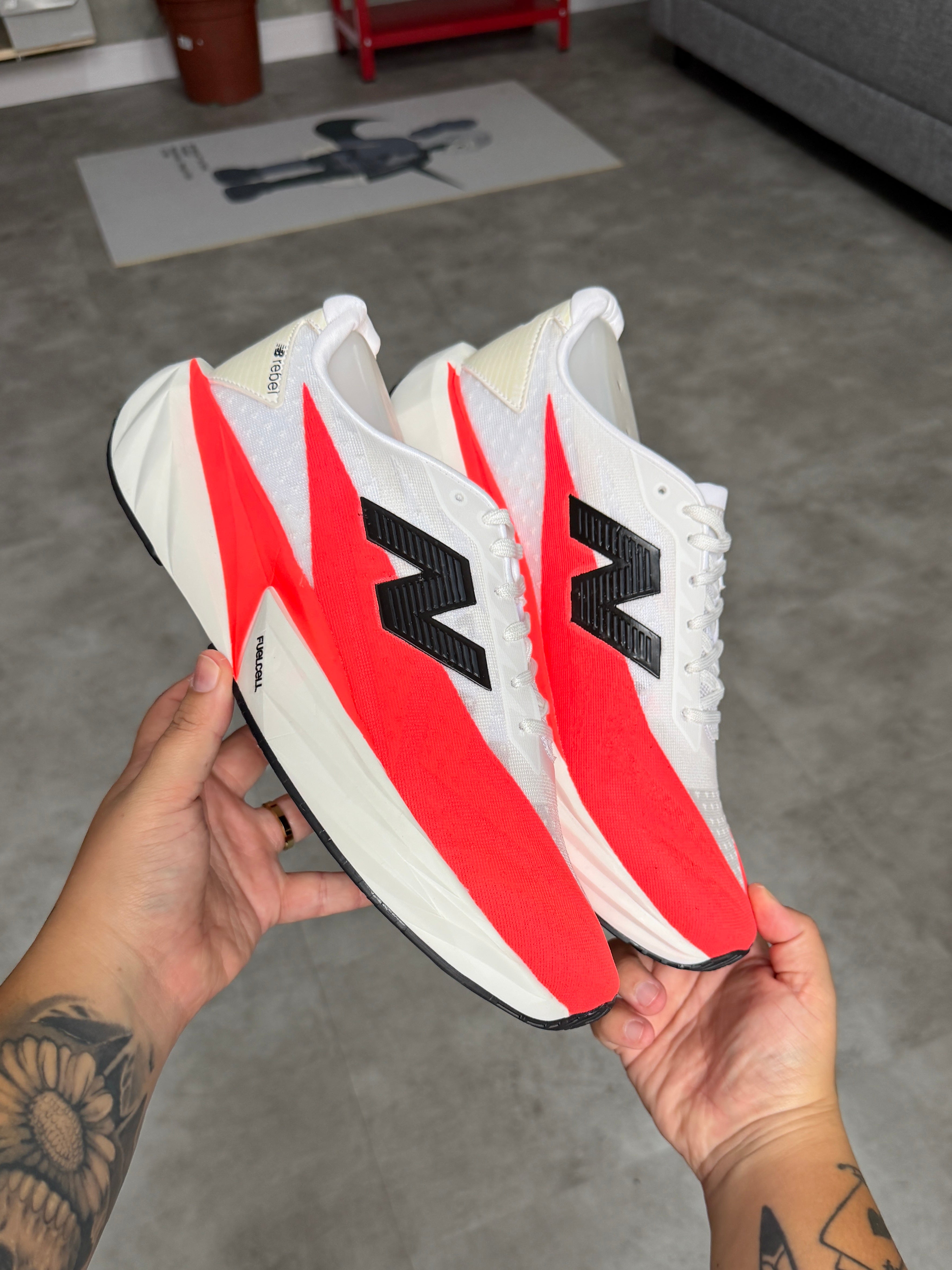 New Balance FuelCell Rebel v4 - White / Red / Black