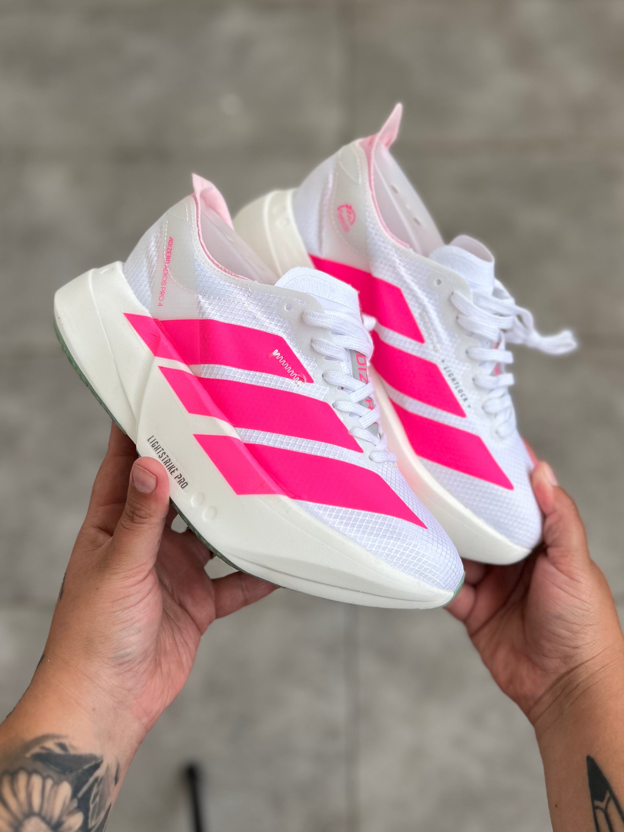 Adidas Adizero Adios Pro 4 – Cloud White / Lucid Pink