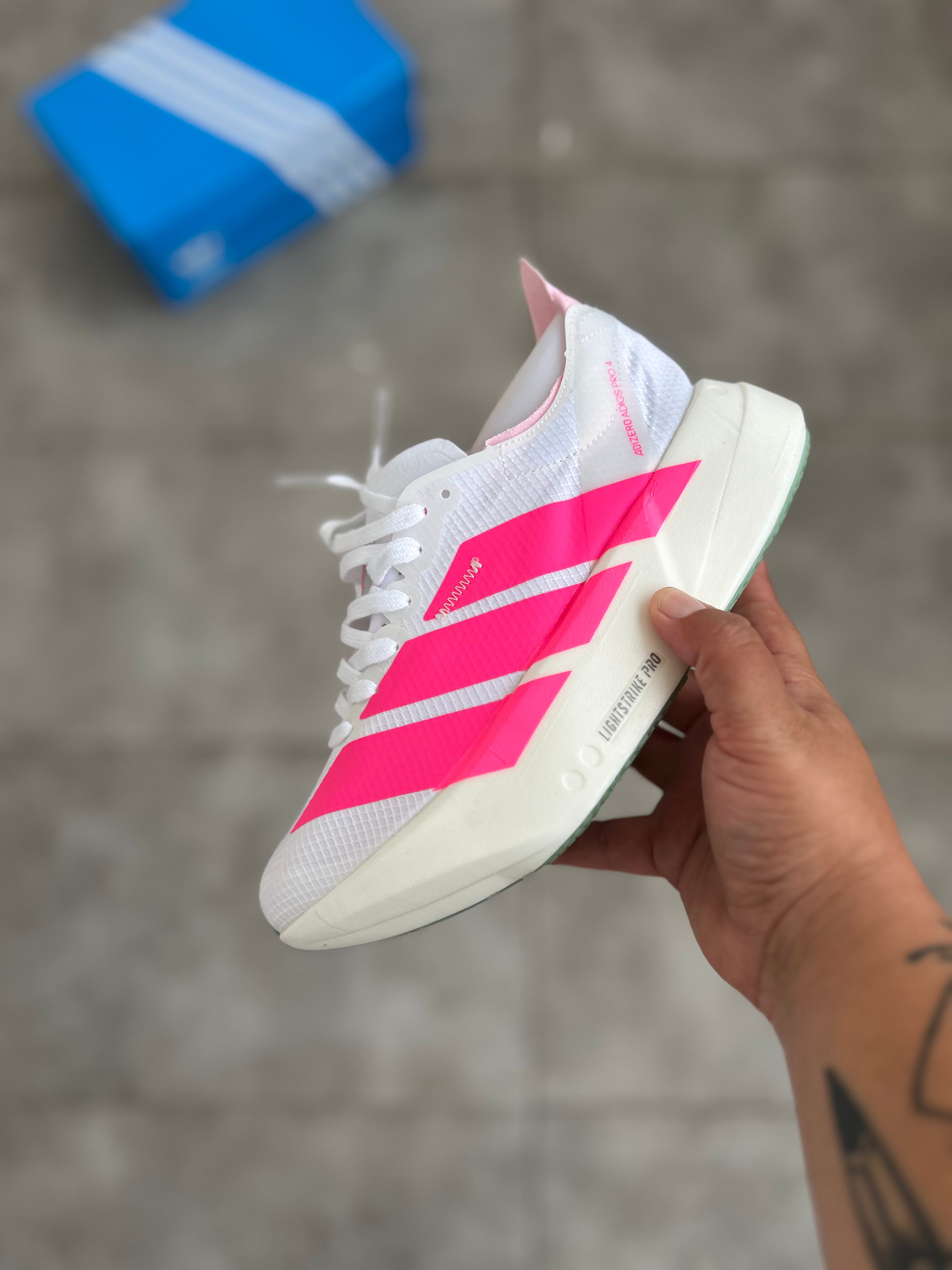 Adidas Adizero Adios Pro 4 – Cloud White / Lucid Pink