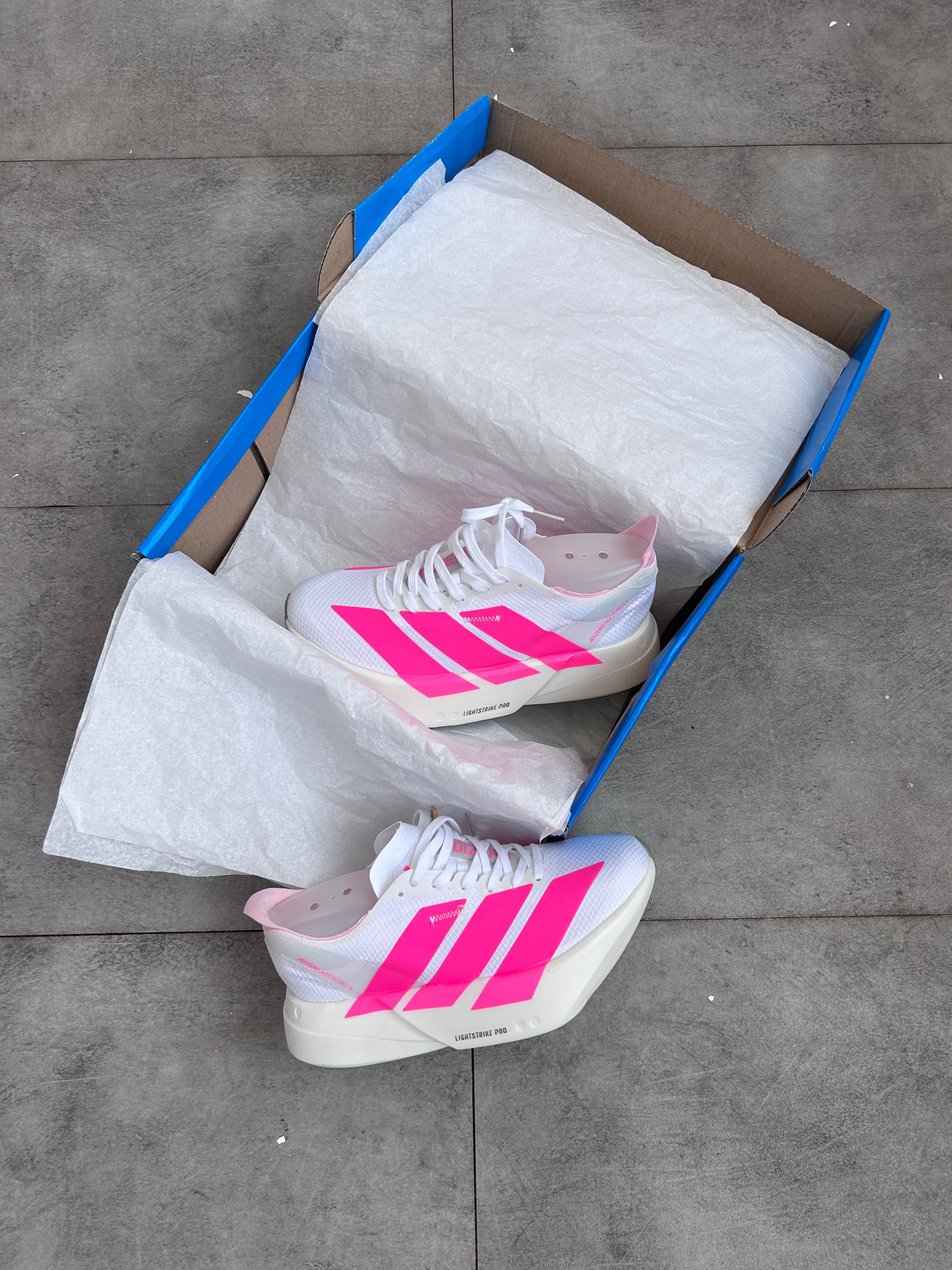 Adidas Adizero Adios Pro 4 – Cloud White / Lucid Pink