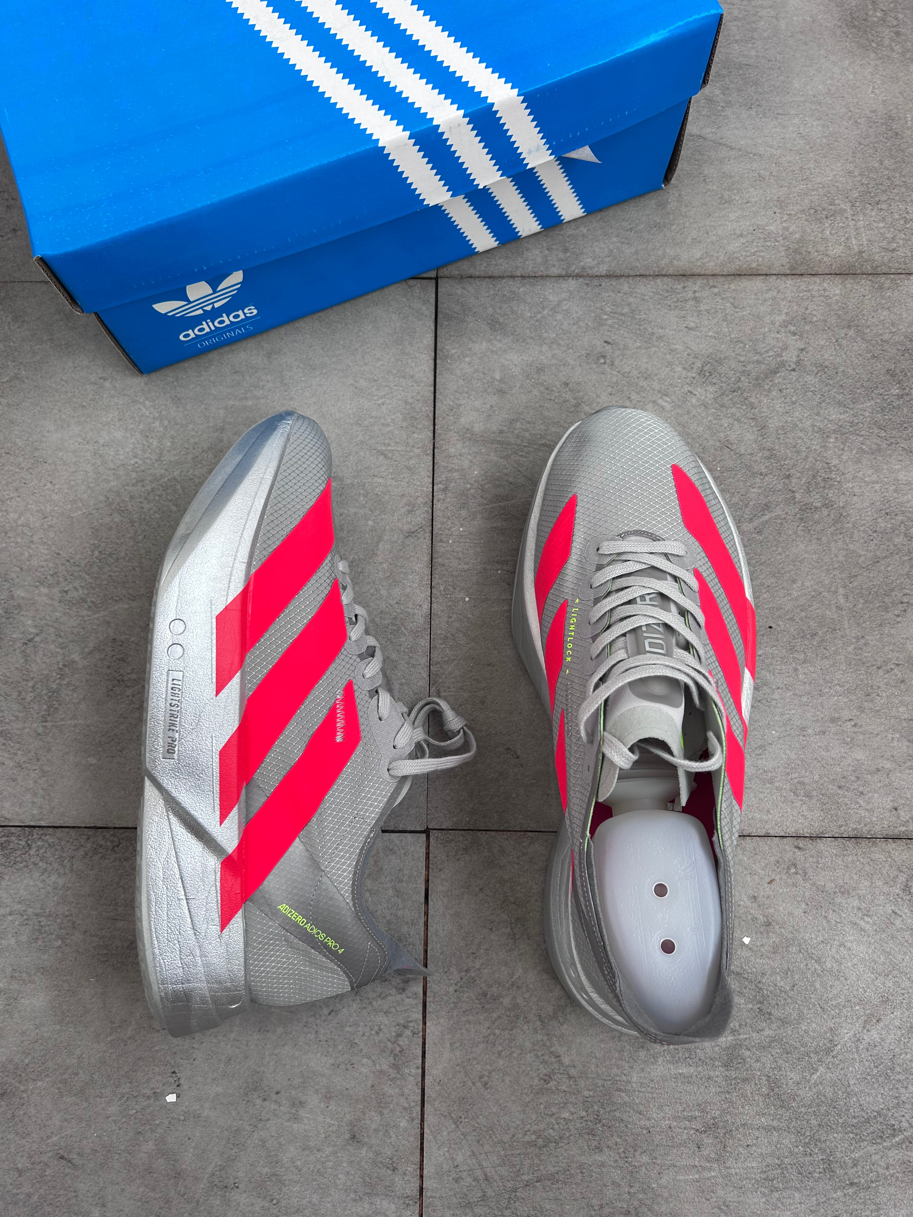 Adidas Adizero Adios Pro 4 – Grey Two / Lucid Pink / Lucid Lime