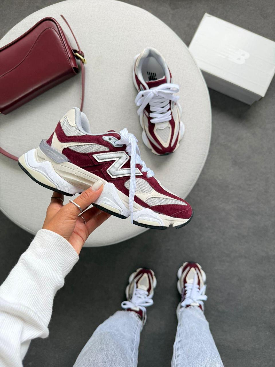 New Balance 9060 Off White Bordô