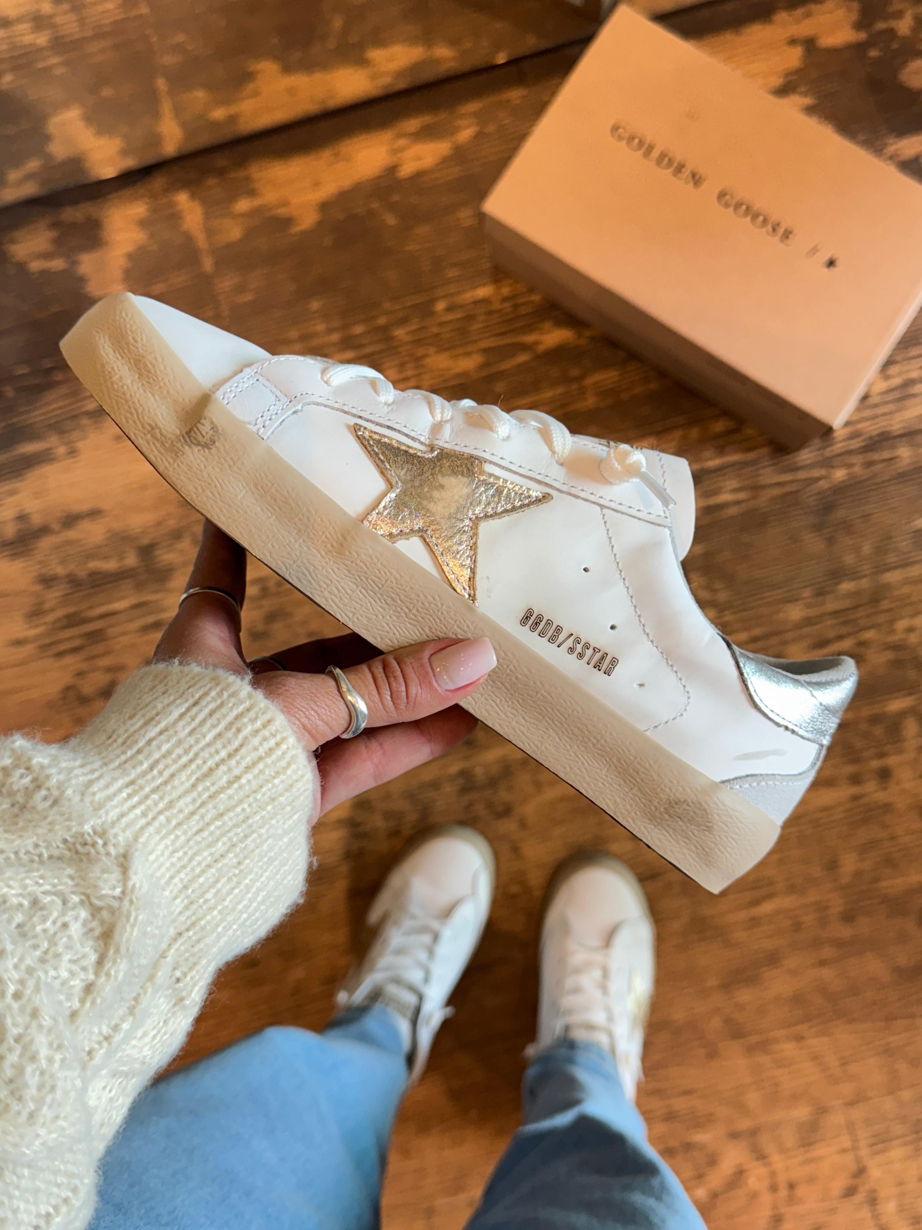 Golden Goose Super Star Couro Branco Prata