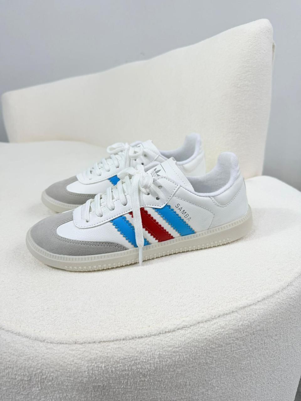 Adidas Samba OG França Branco Azul Vermelho