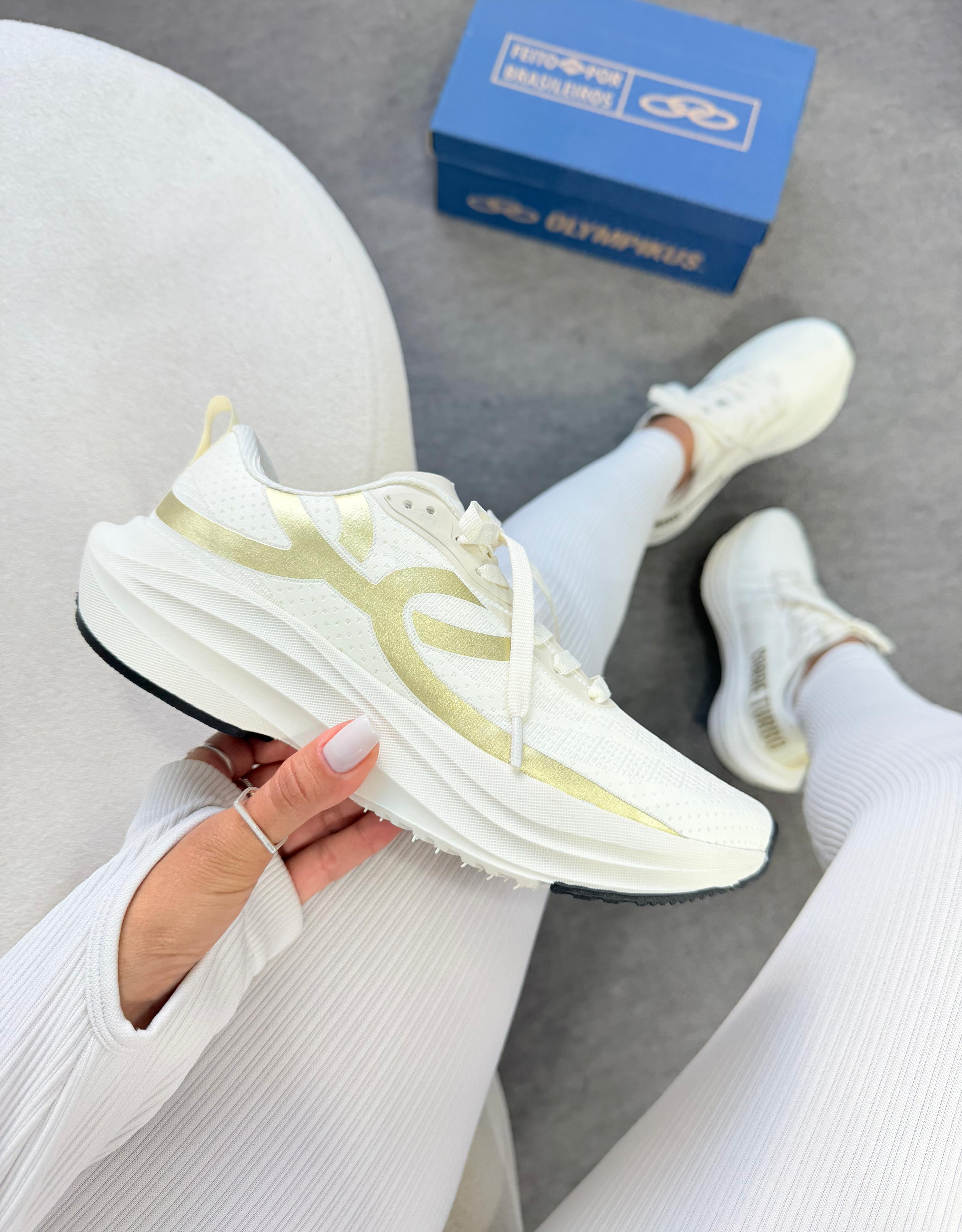 Olympikus Corre Turbo Off White Ouro