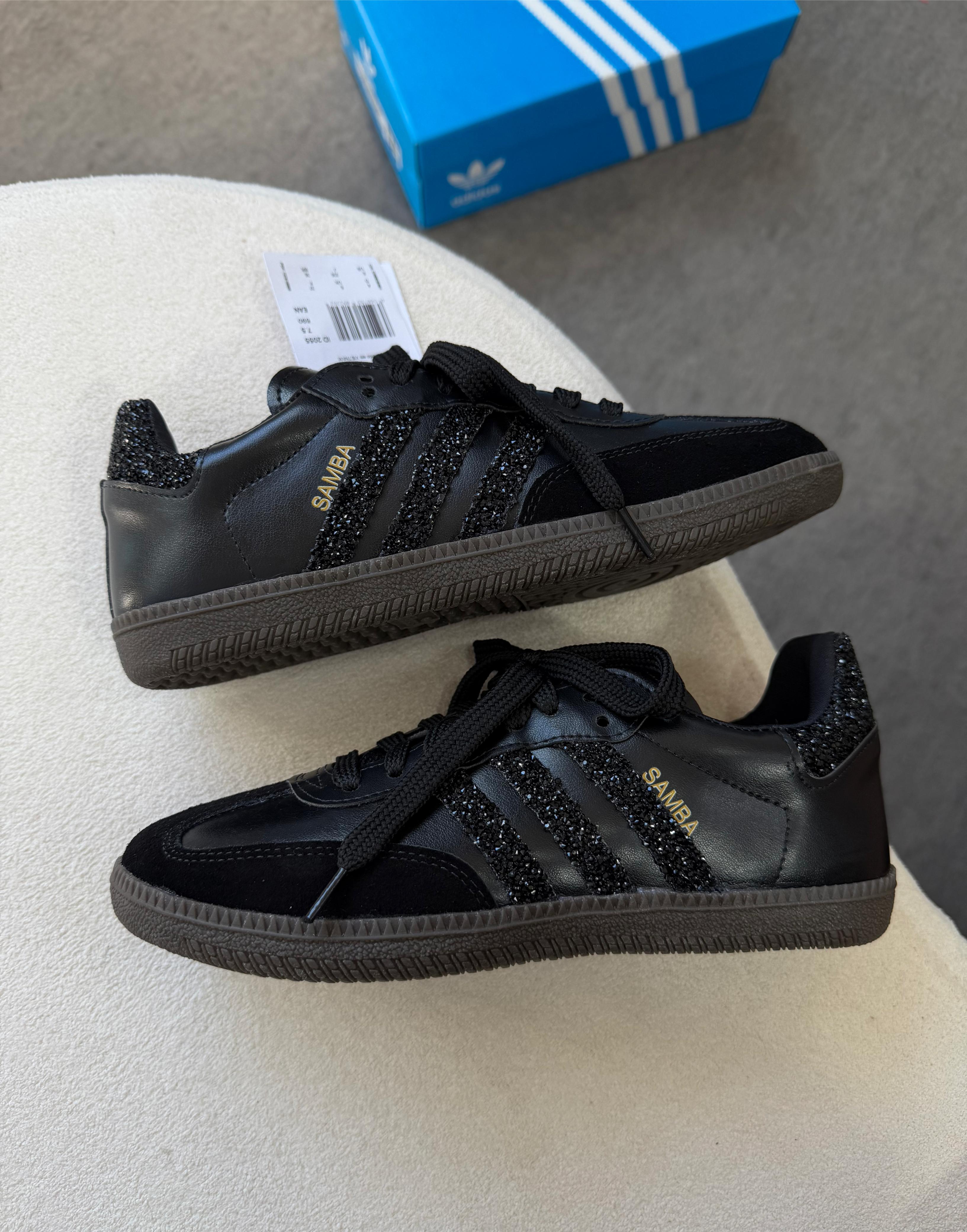 Adidas Samba OG Triple Preto Brilho