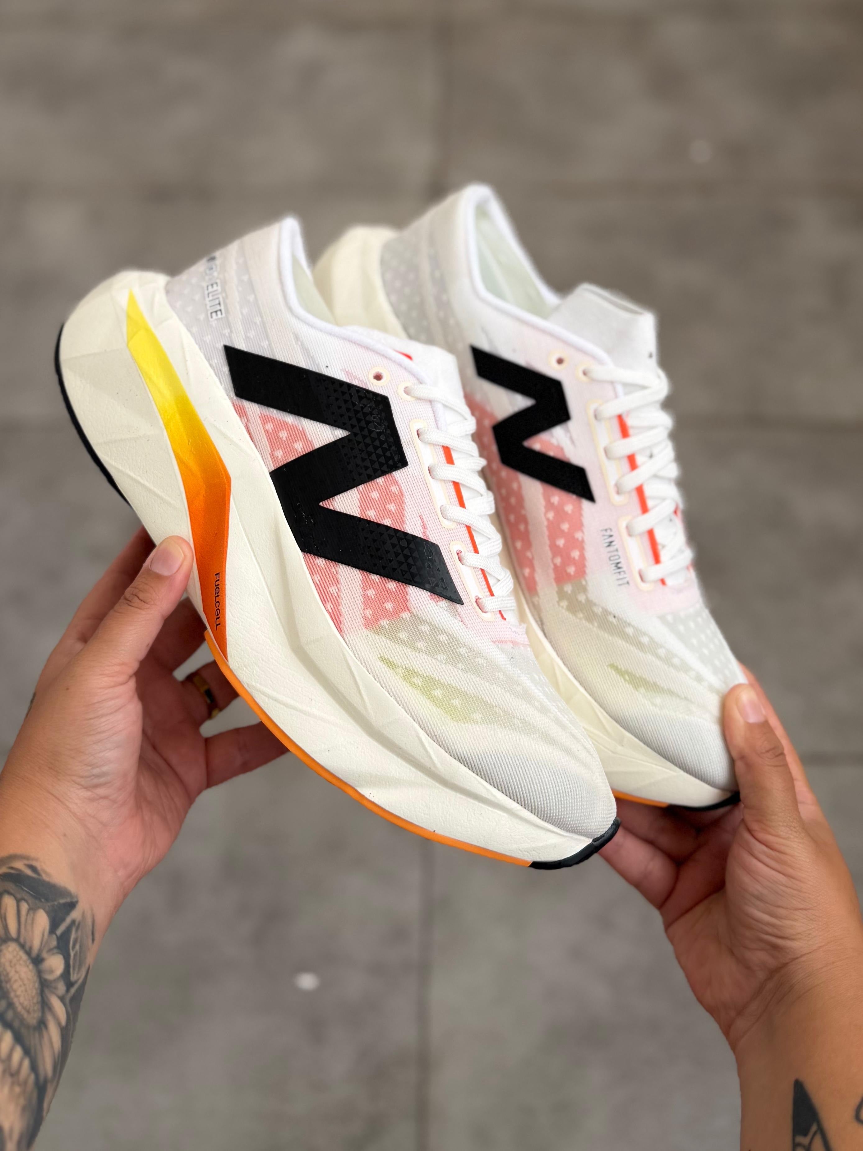 New Balance FuelCell SuperComp Elite v5 - White/Sunrise